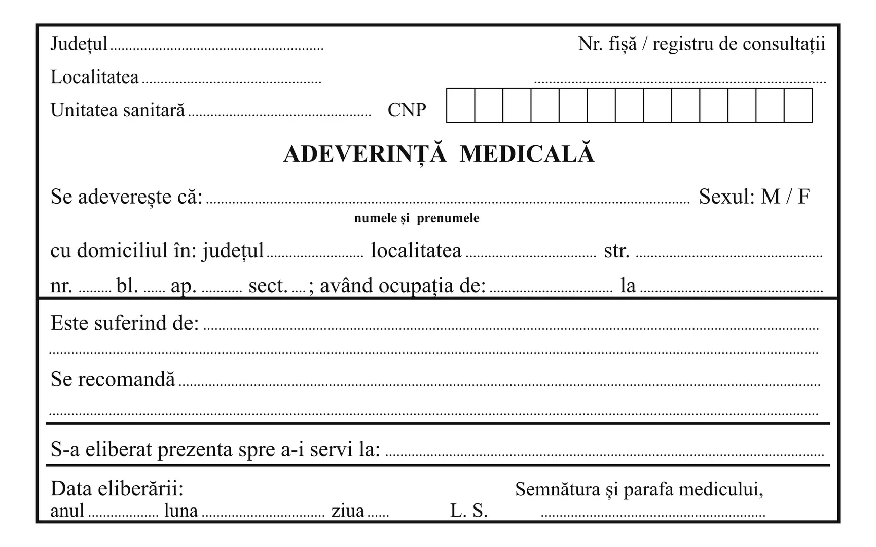 Adeverință medicală