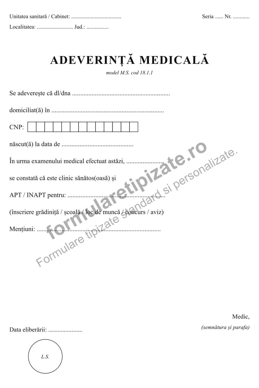 Adeverință medicală