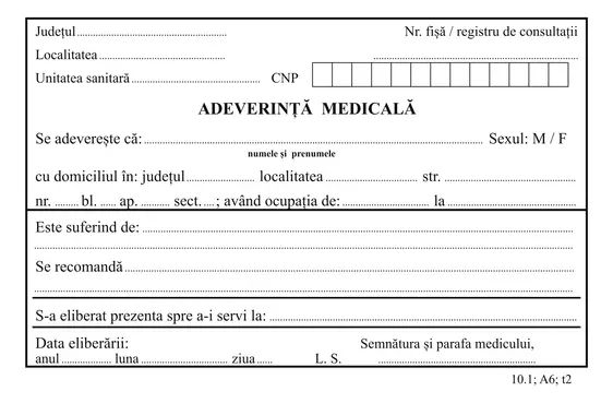 Adeverință medicală