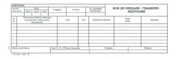Bon de predare-transfer