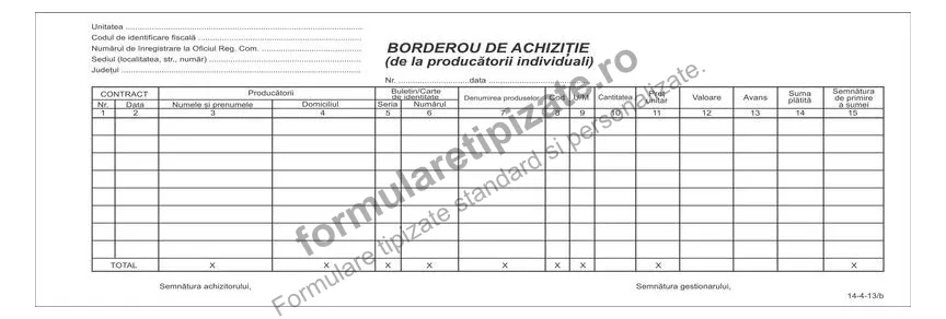 Borderou de achiziții