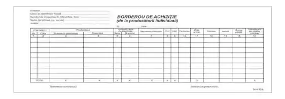 Borderou de achiziții