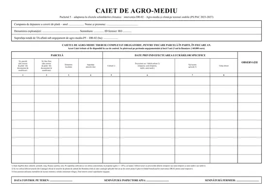 Caiet de agromediu Pachetul 5 – DR-02