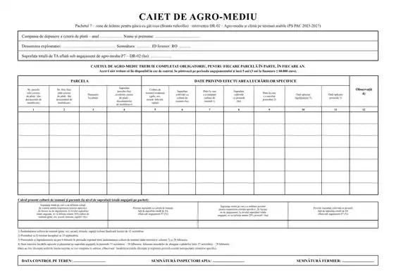 Caiet de agromediu Pachetul 7 – DR-02