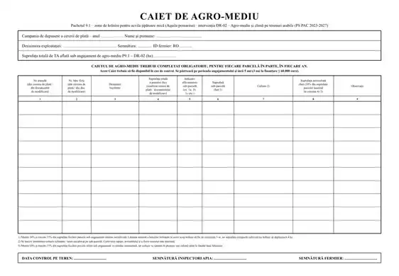 Caiet de agromediu Pachetul 9.1 – DR-02