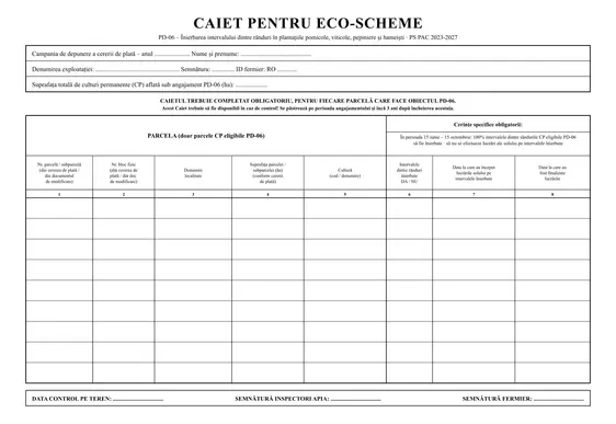 Caiet pentru eco-schema PD-06