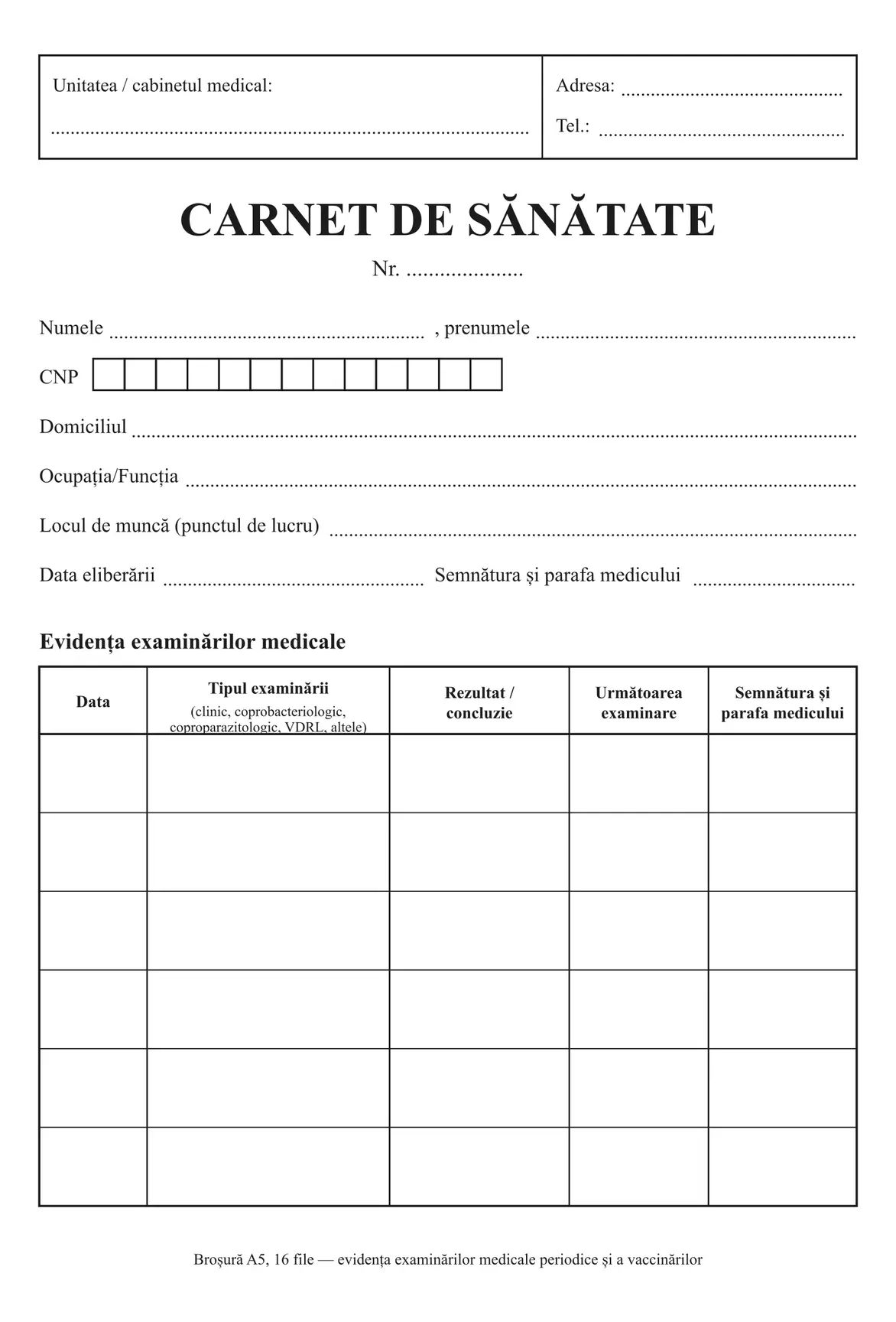Carnet de sănătate