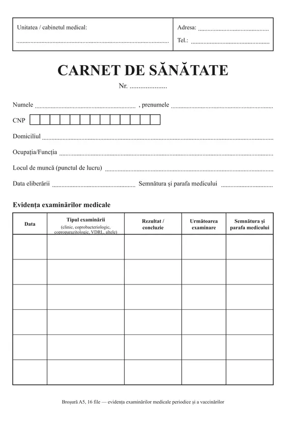 Carnet de sănătate