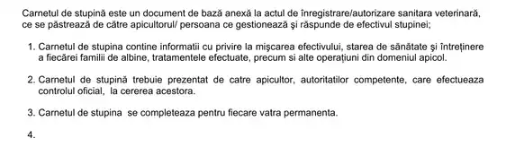 Carnet de stupină - verso