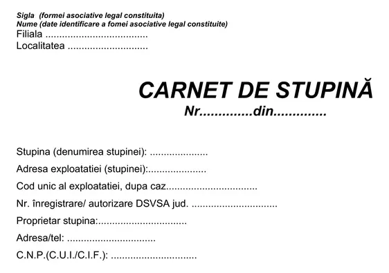 Carnet de stupină