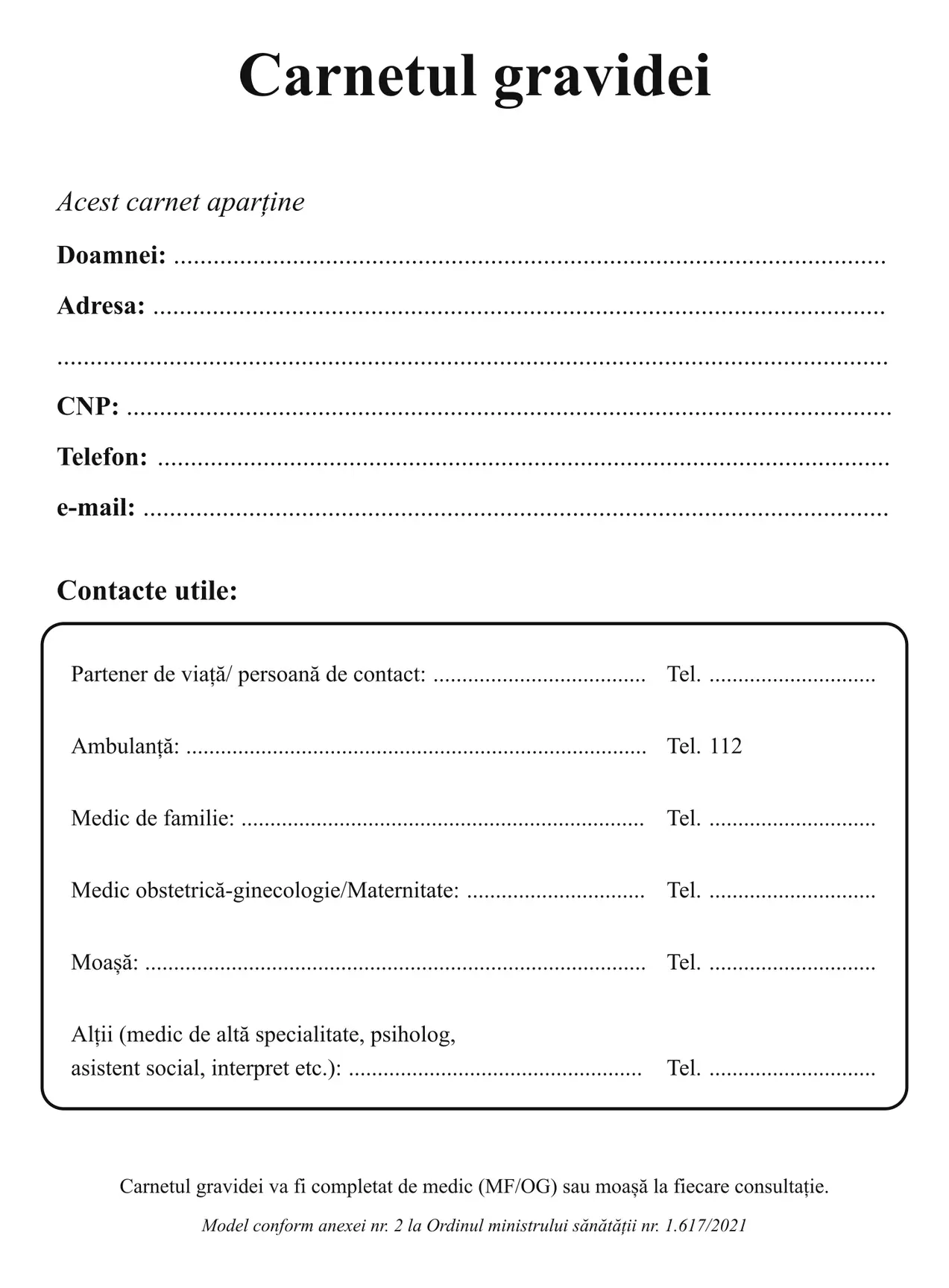 Carnetul gravidei