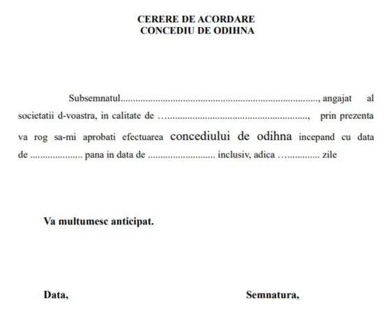 Cerere de concediu