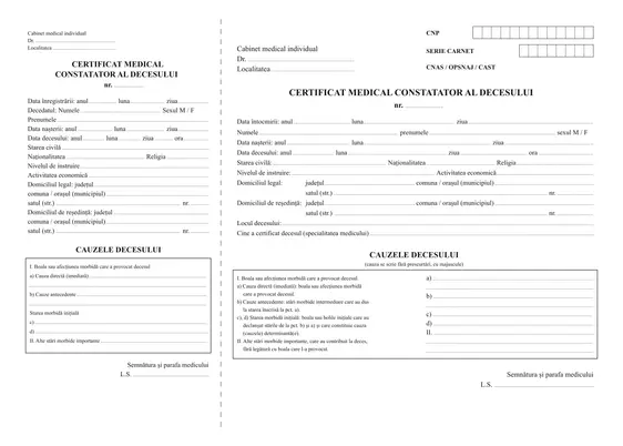 Certificat medical constatator al decesului
