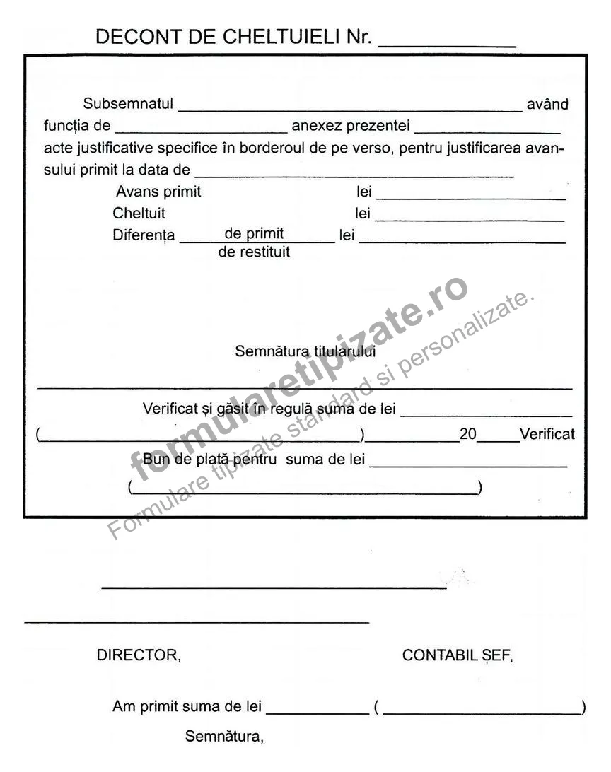 Decont de cheltuieli