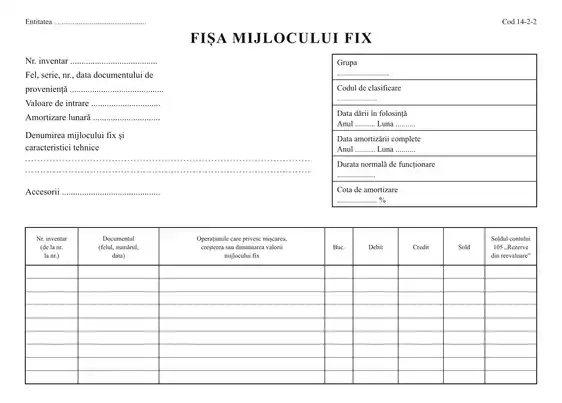 Fișa mijlocului fix (cod 14-2-2)