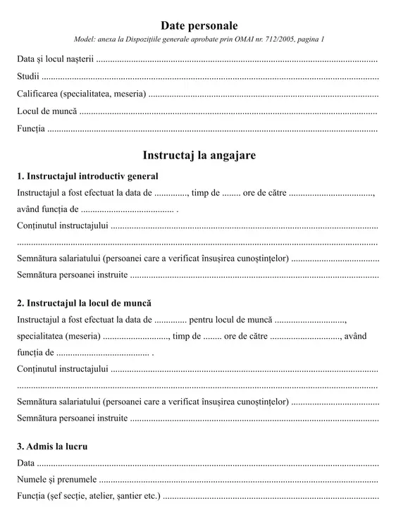 Fișă de instruire PSI / situații de urgență - imagine 2