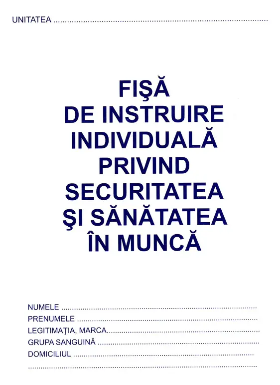 Fișă SSM (securitate și sănătate în muncă)