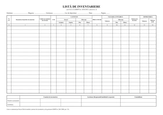 Listă de inventariere