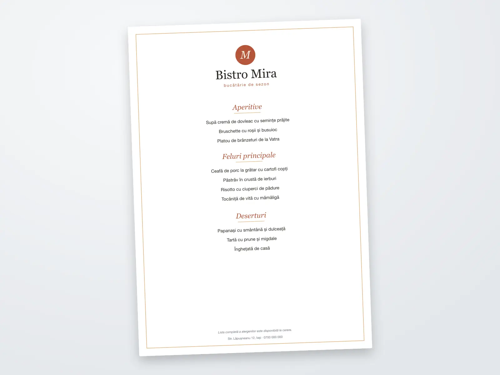 Meniuri restaurant — 1 din 3
