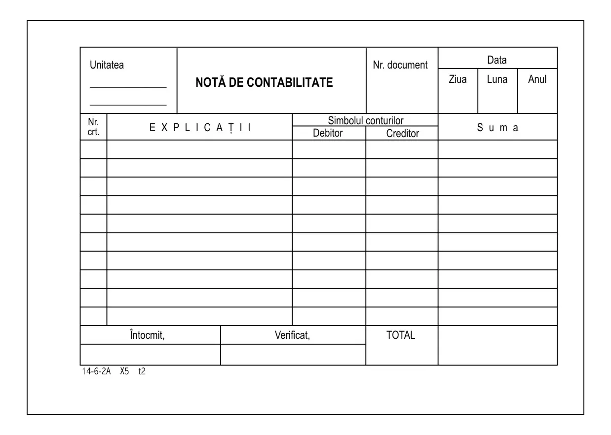 Notă contabilă