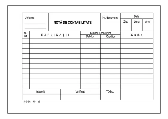 Notă contabilă