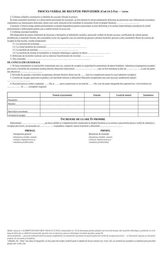 Proces-verbal de recepție a mijloacelor fixe (cod 14-2-5) - imagine 2