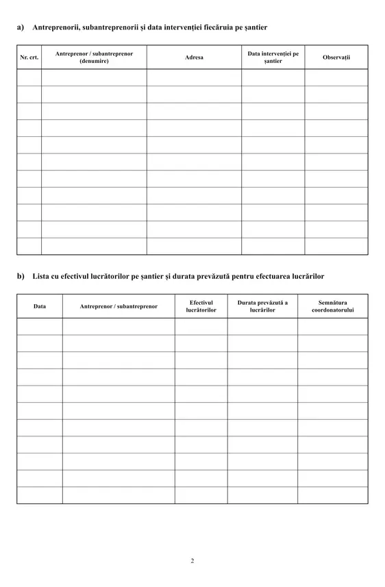 Registru de coordonare SSM (șantiere temporare sau mobile) - imagine 2