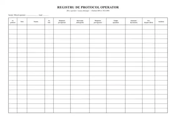 Registru de protocol operator