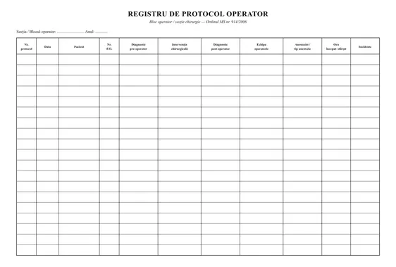 Registru de protocol operator
