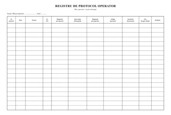 Registru de protocol operator