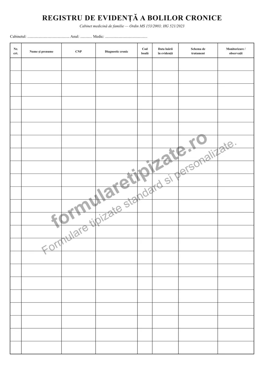 Registru de evidență a bolilor cronice