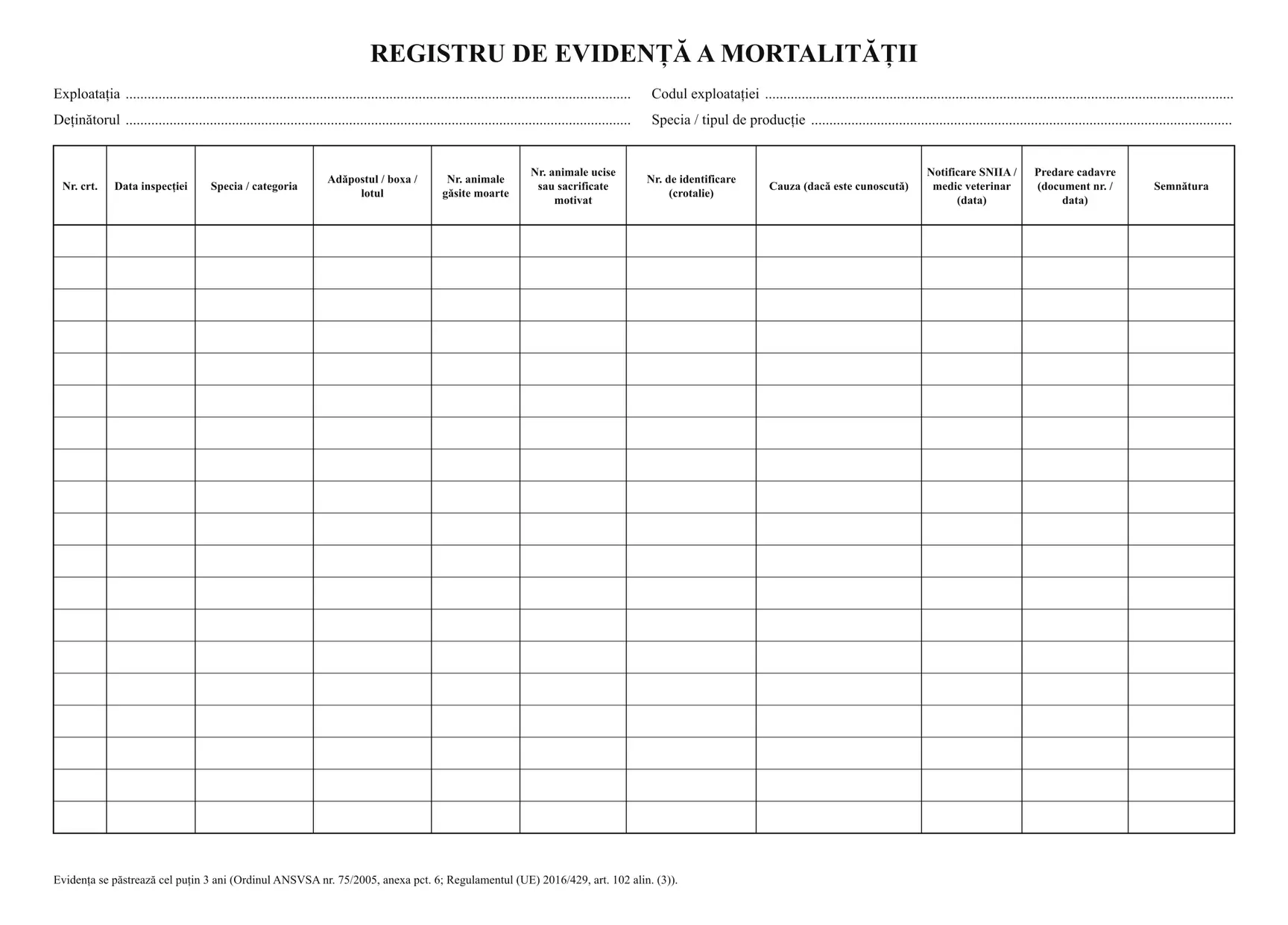 Registru de evidență a mortalității