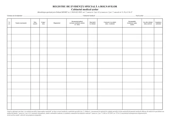 Registru de evidență specială a bolnavilor