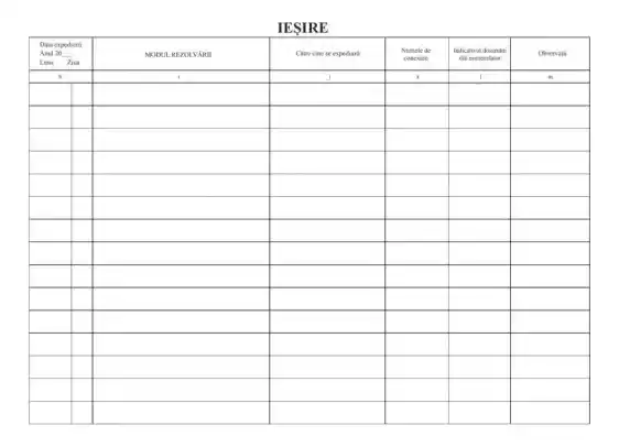 Registru de intrări-ieșiri - verso