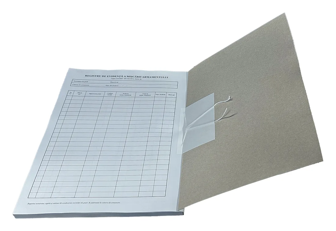 Registru de evidență a mișcării armamentului - verso