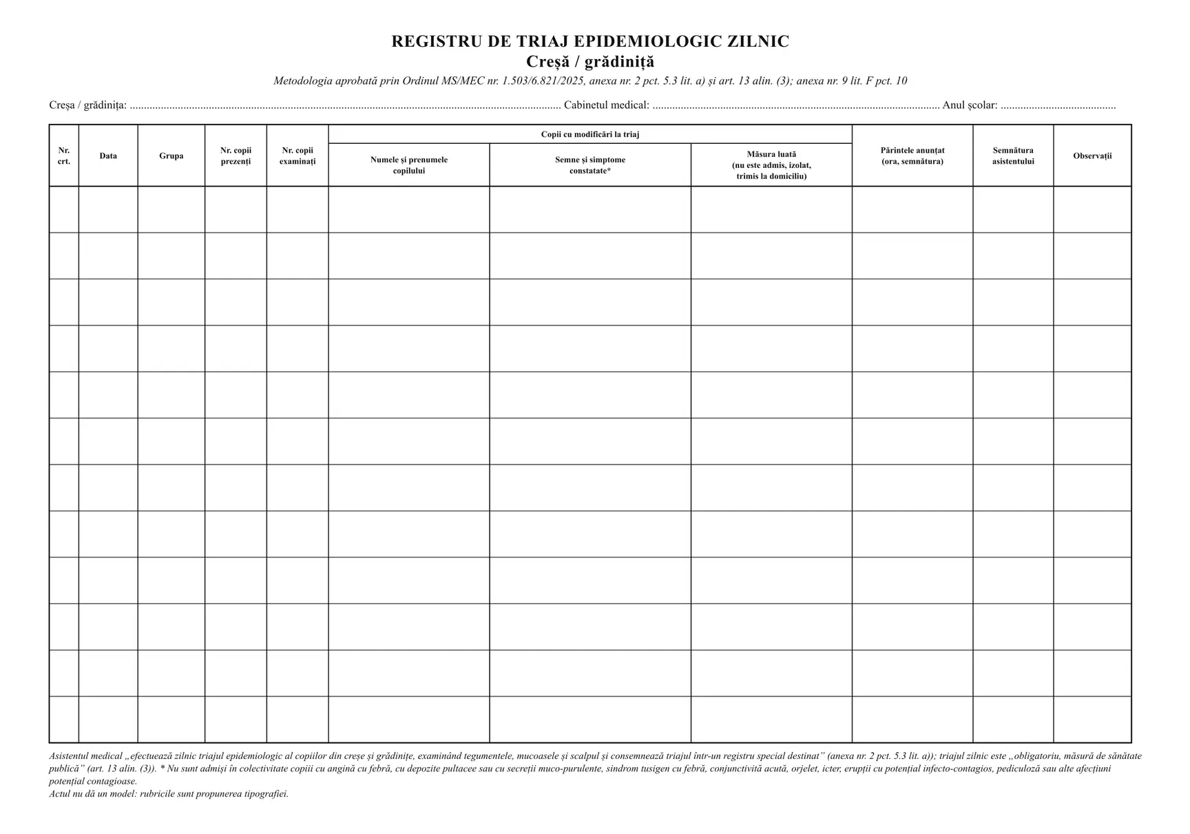 Registru de triaj epidemiologic
