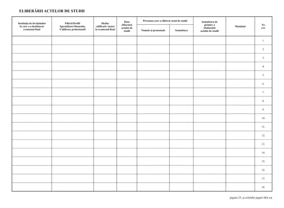 Registru unic de evidență a formularelor actelor de studii - imagine 2