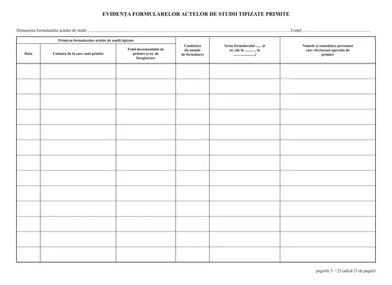 Registru unic de evidență a formularelor actelor de studii - imagine 3