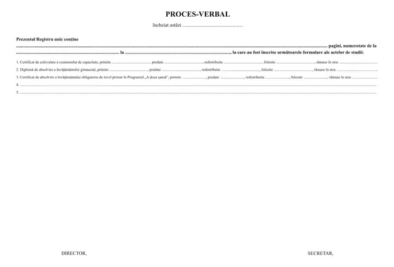 Registru unic de evidență a formularelor actelor de studii - imagine 6