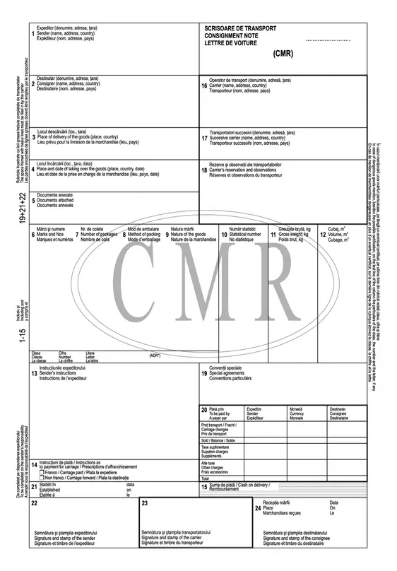 Scrisoare de transport CMR