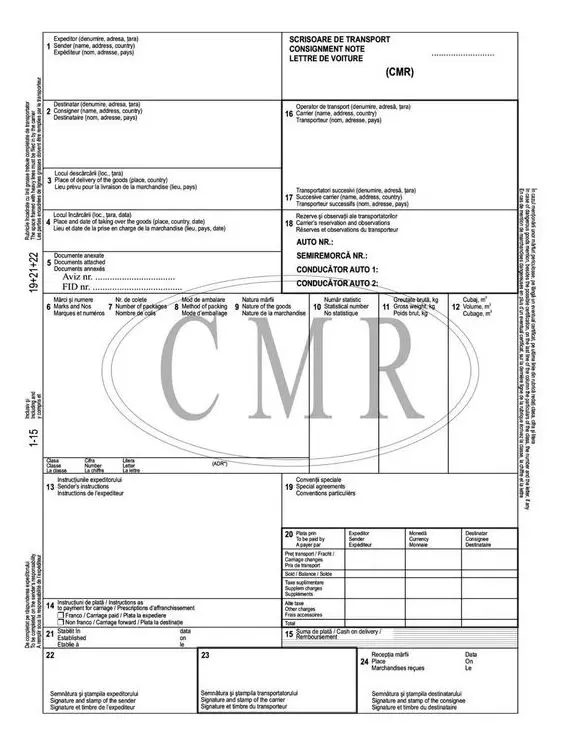 Scrisoare de transport CMR